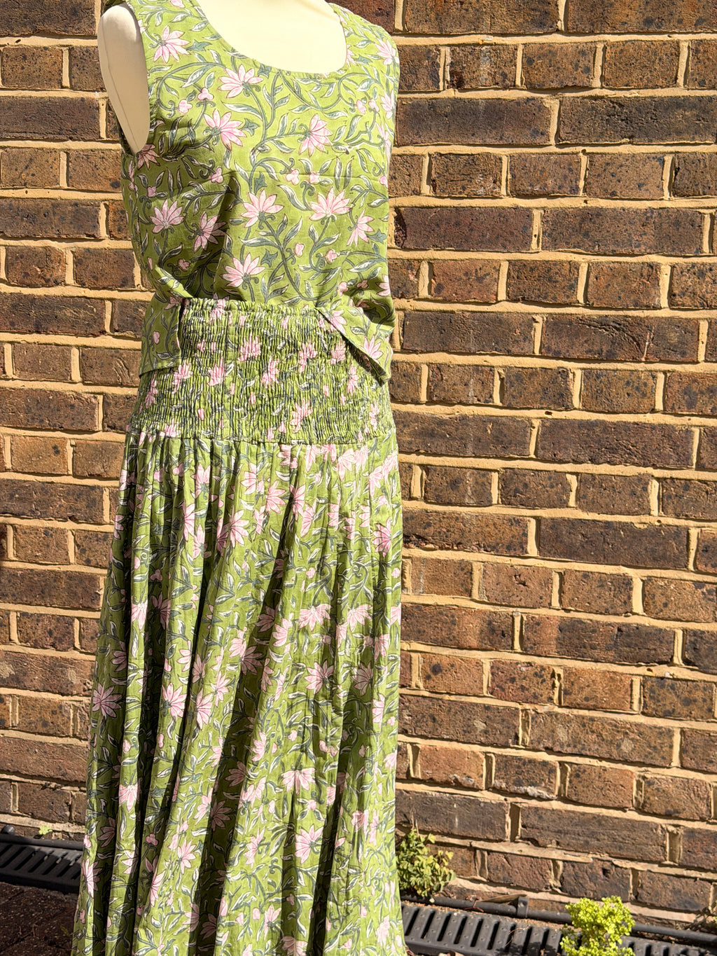 Daisy Skirt Floral Block Print