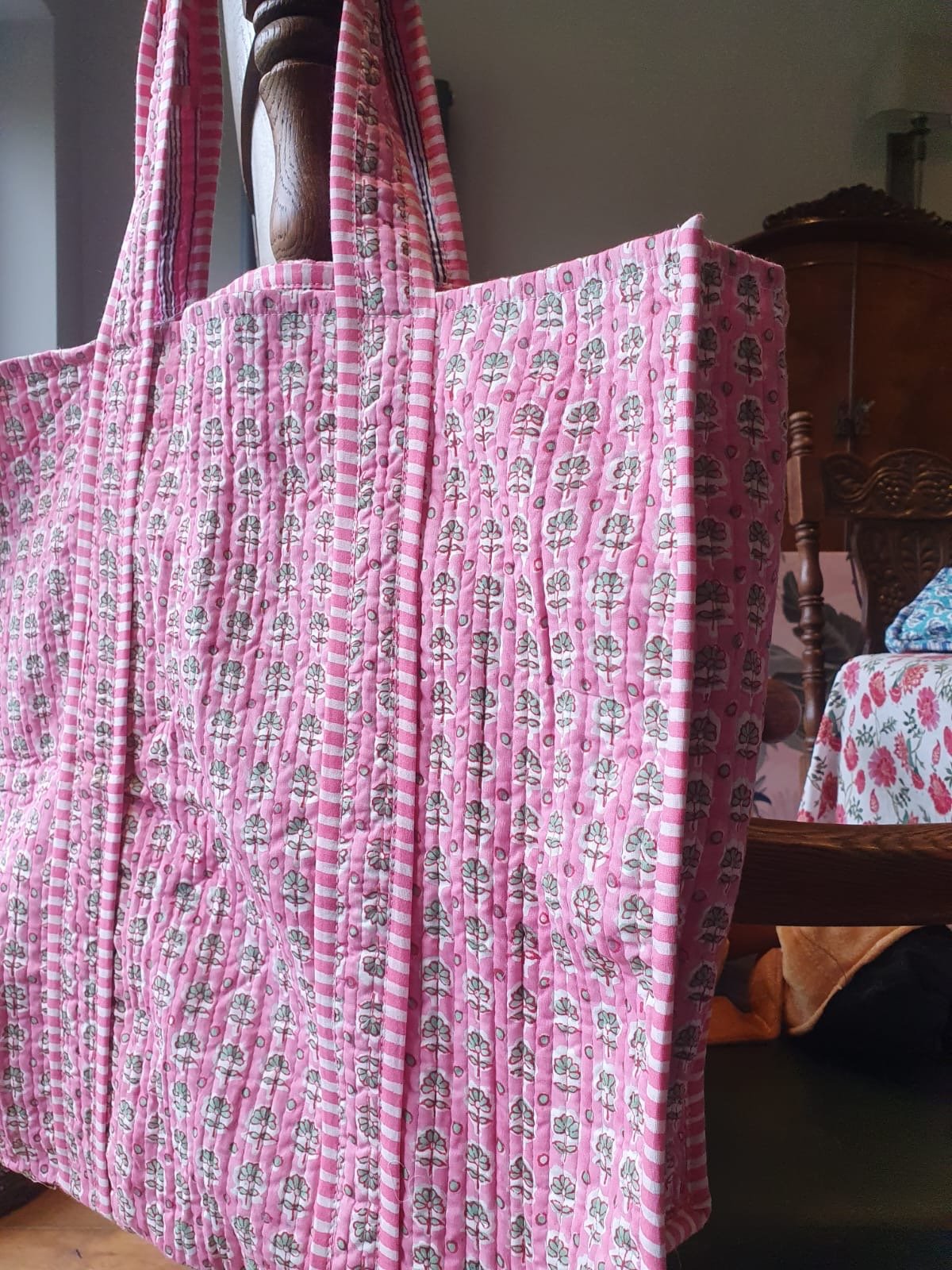 Cotton quilted tote bag