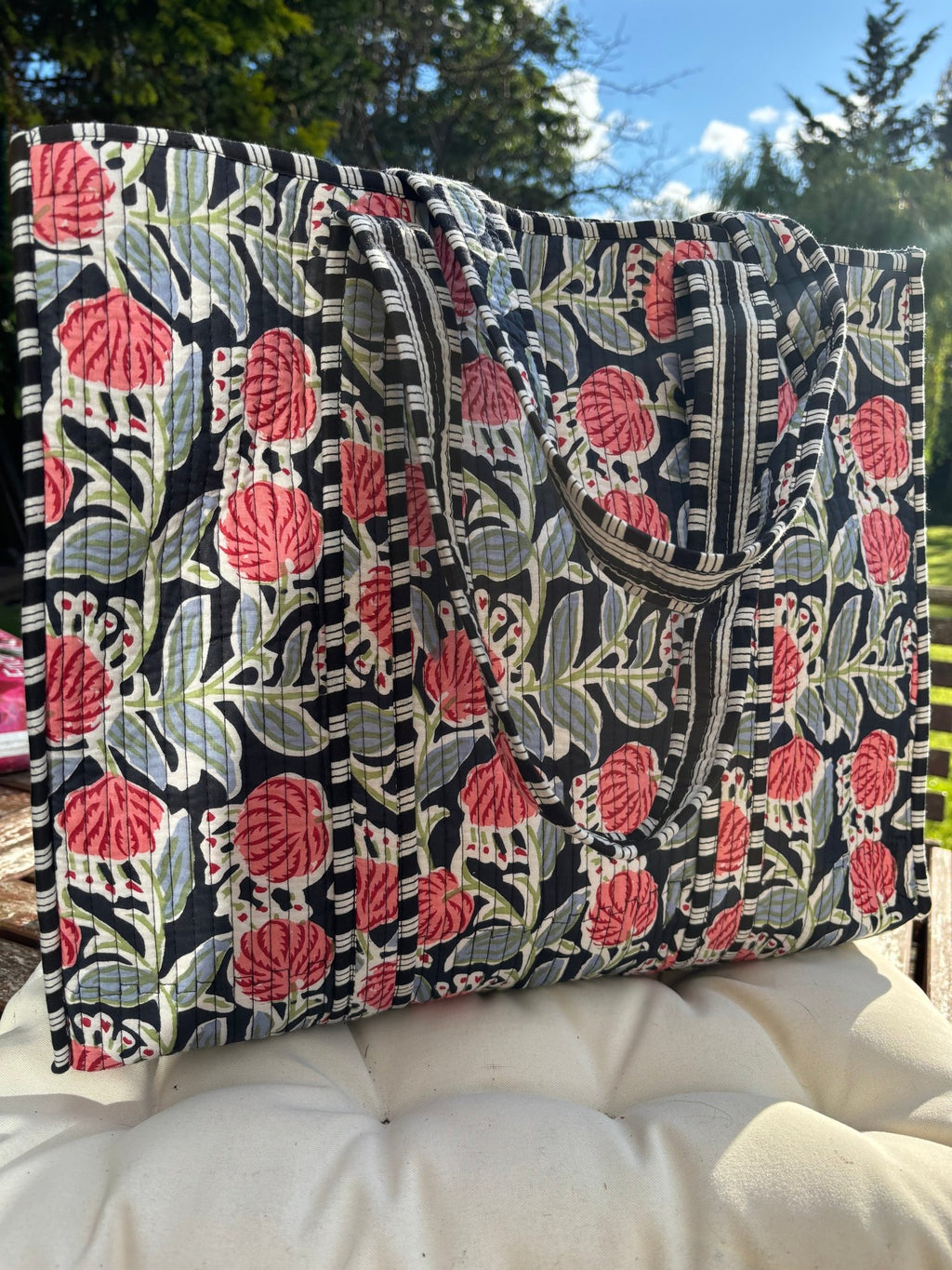 Cotton quilted tote bag