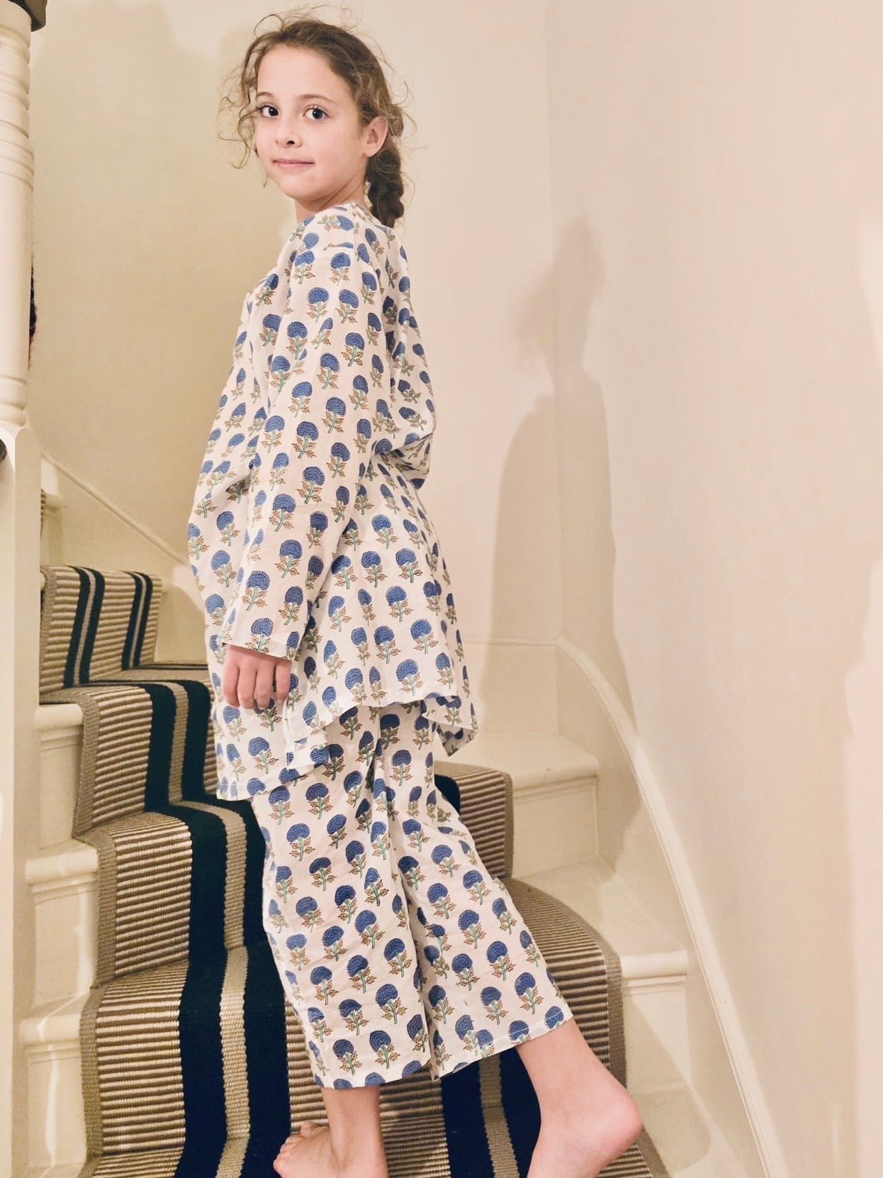 Children’s Pj’s White with Blue motifs