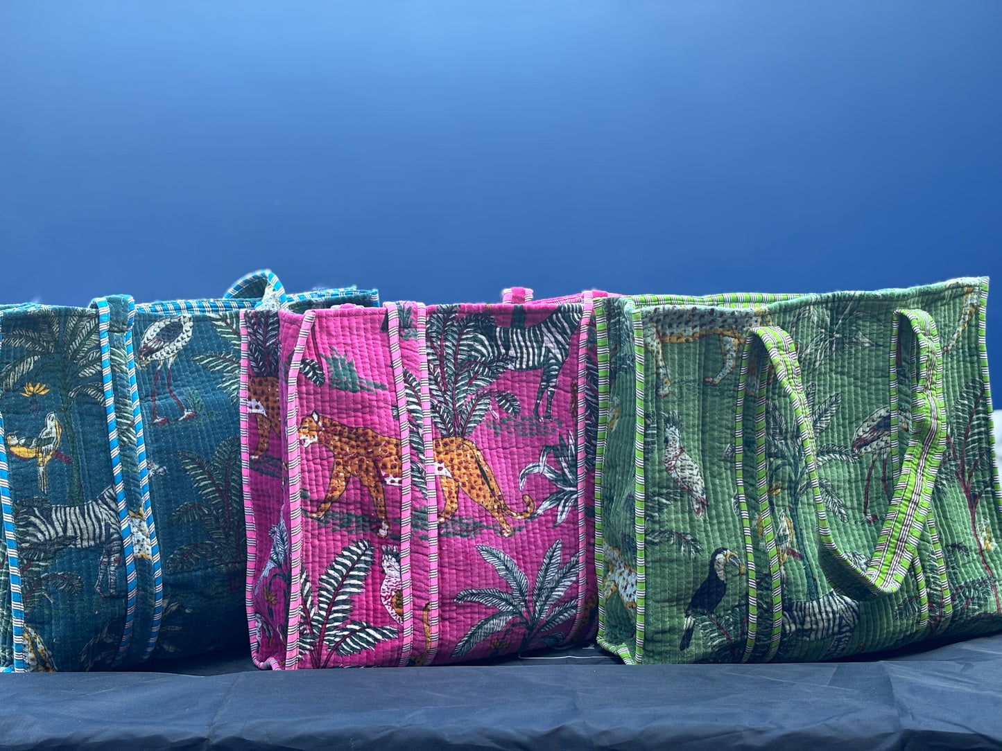 Velvet quilted totes