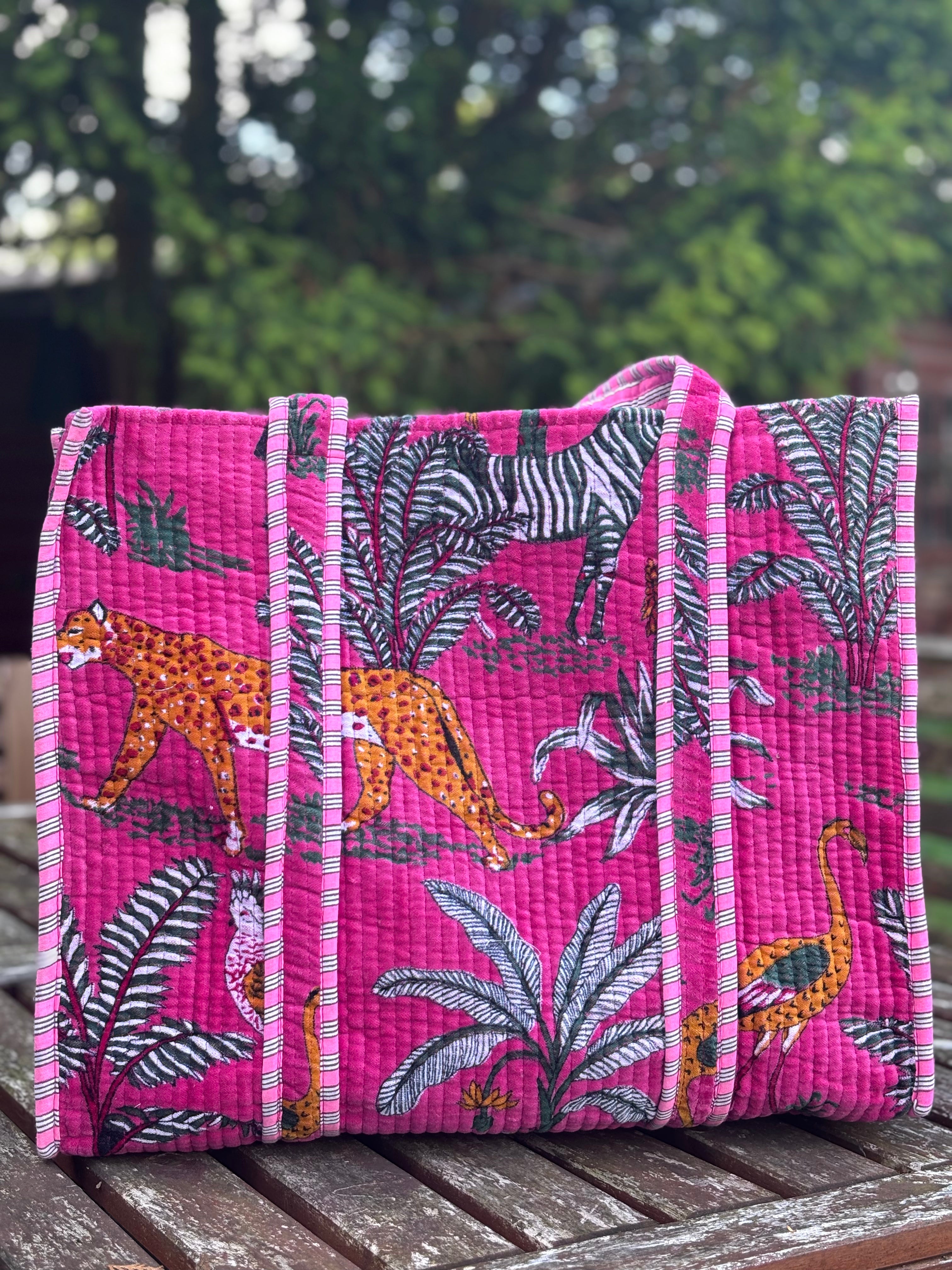 Velvet quilted totes
