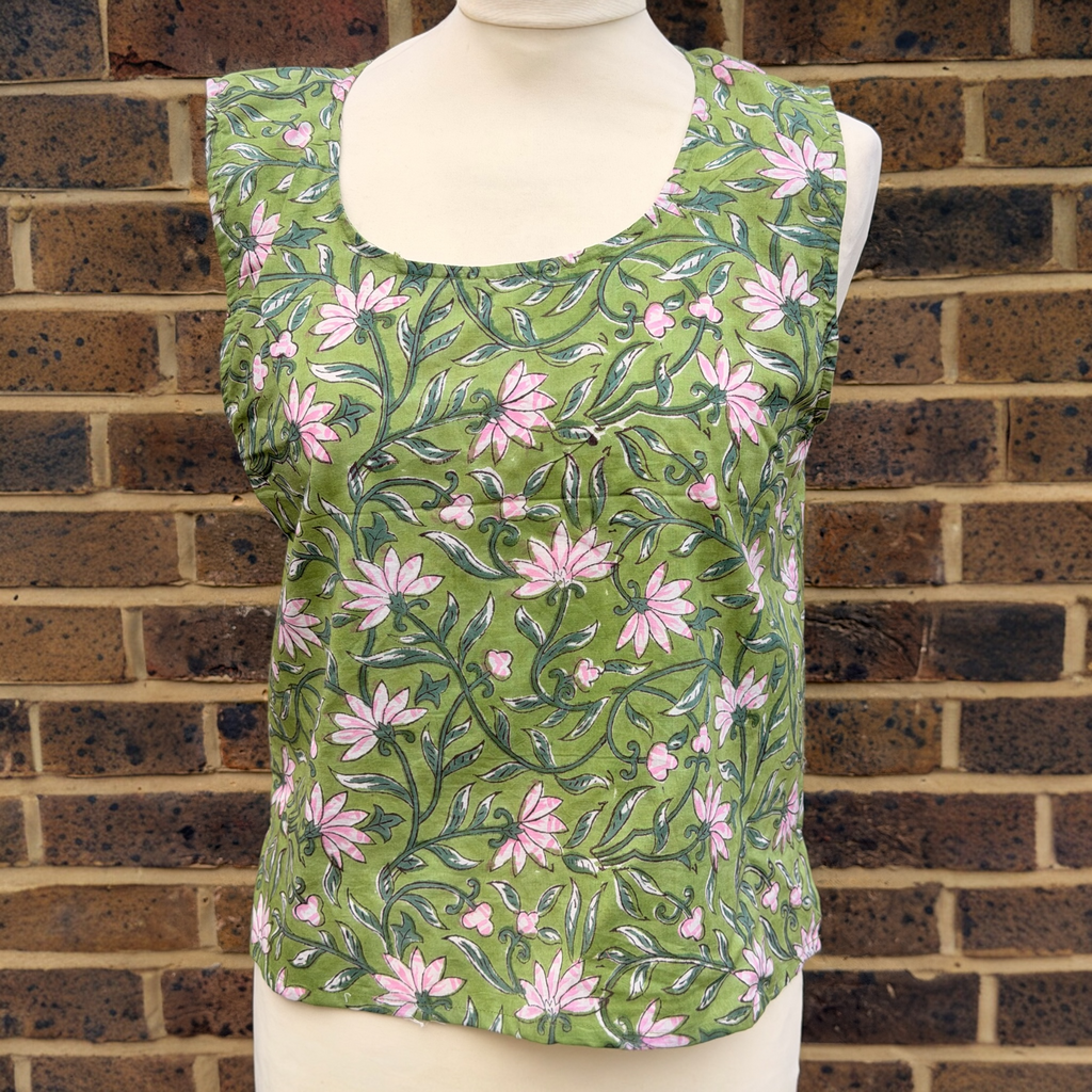 Daisy Top Floral block print