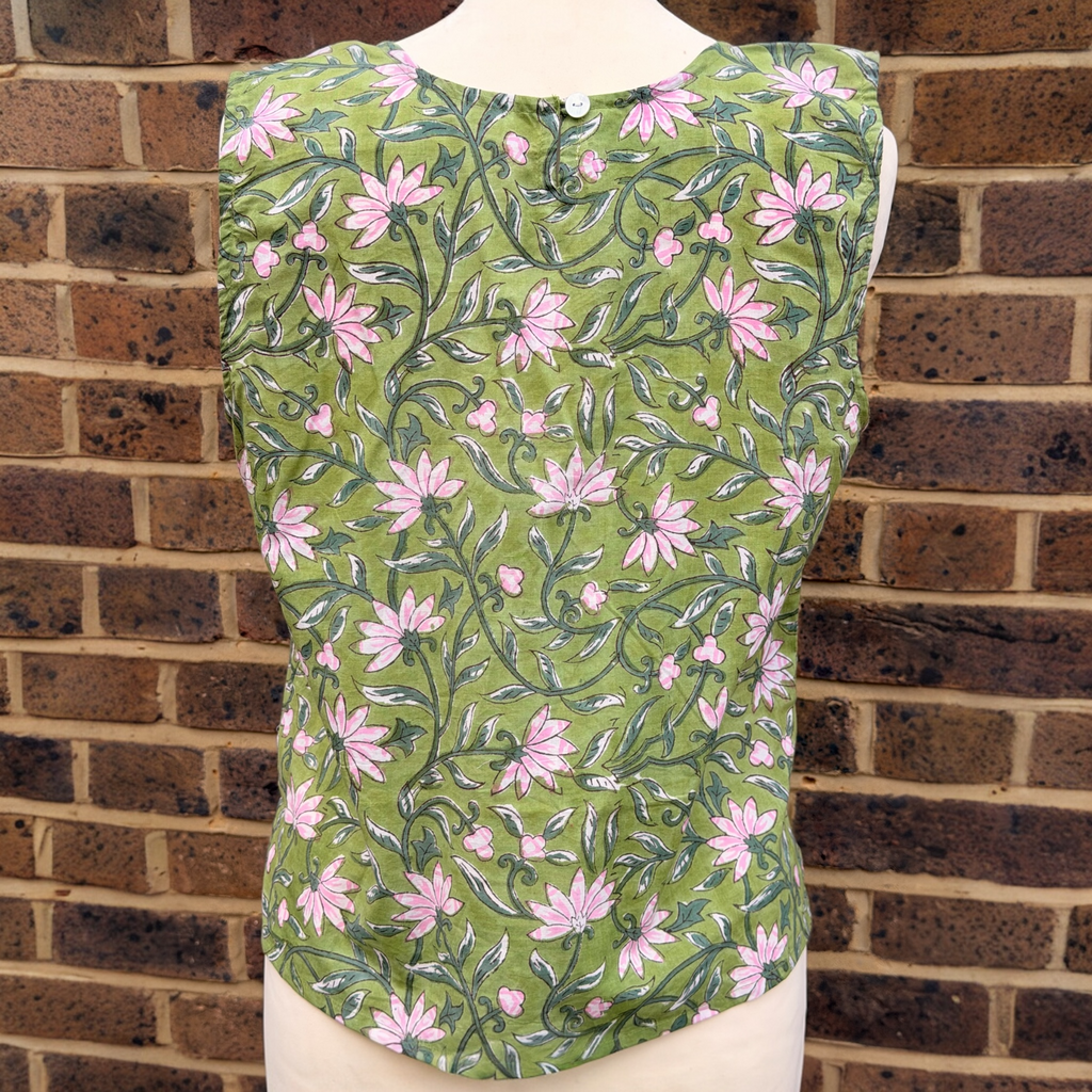 Daisy Top Floral block print