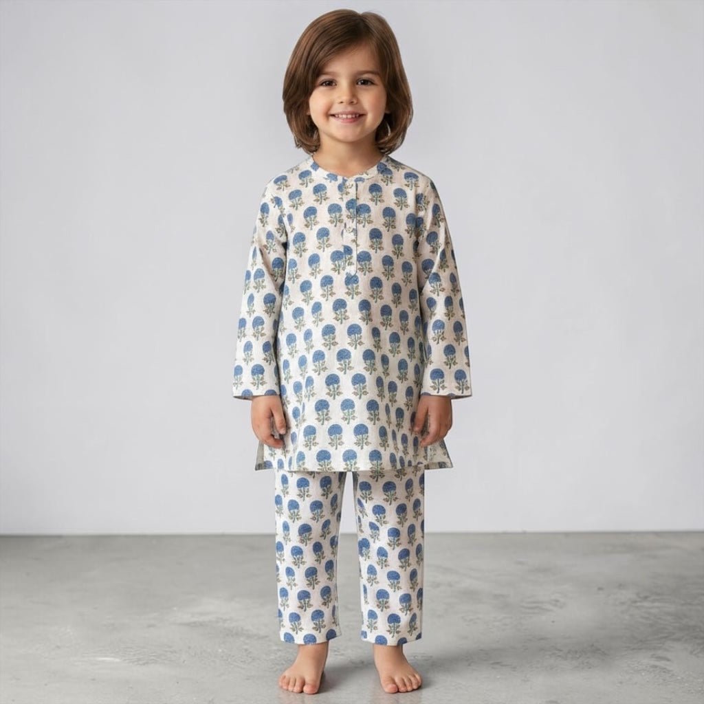 Children’s Pj’s White with Blue motifs