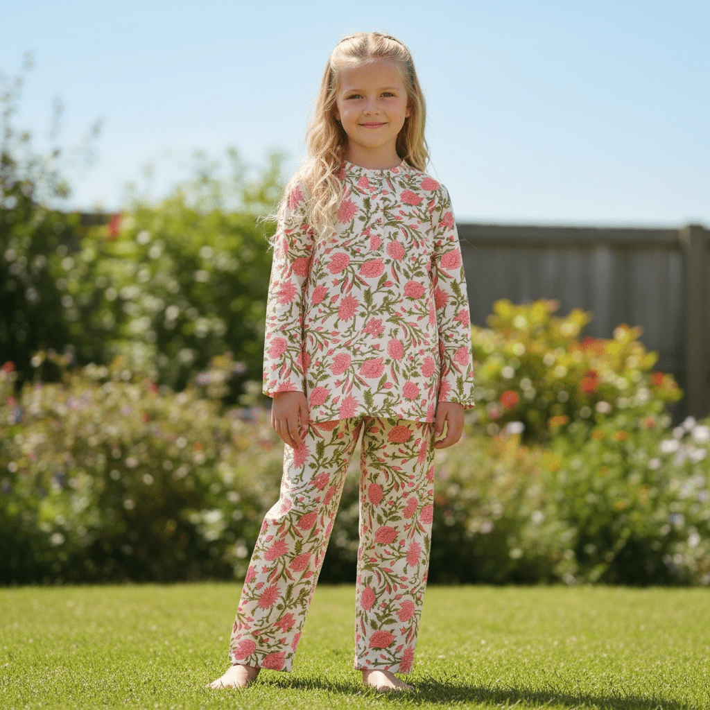 Children’s Pj’s White with Pink motifs