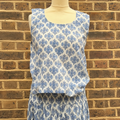 Blue Floral Block Print Sleeveless Top