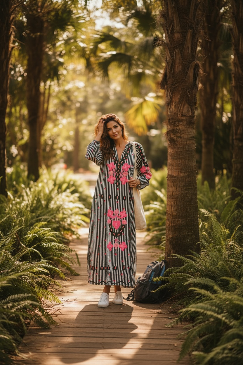 Suzani Kaftan dress in Black