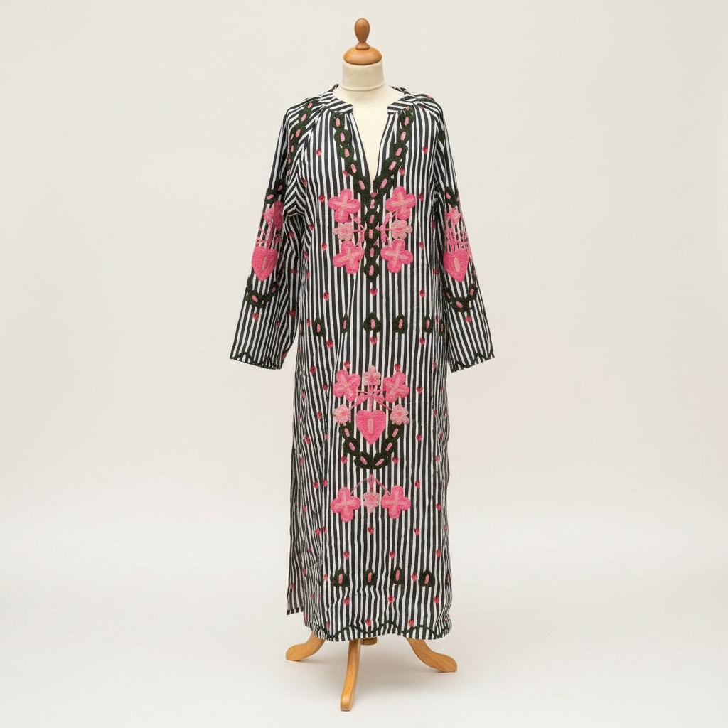 Suzani Kaftan dress in Black