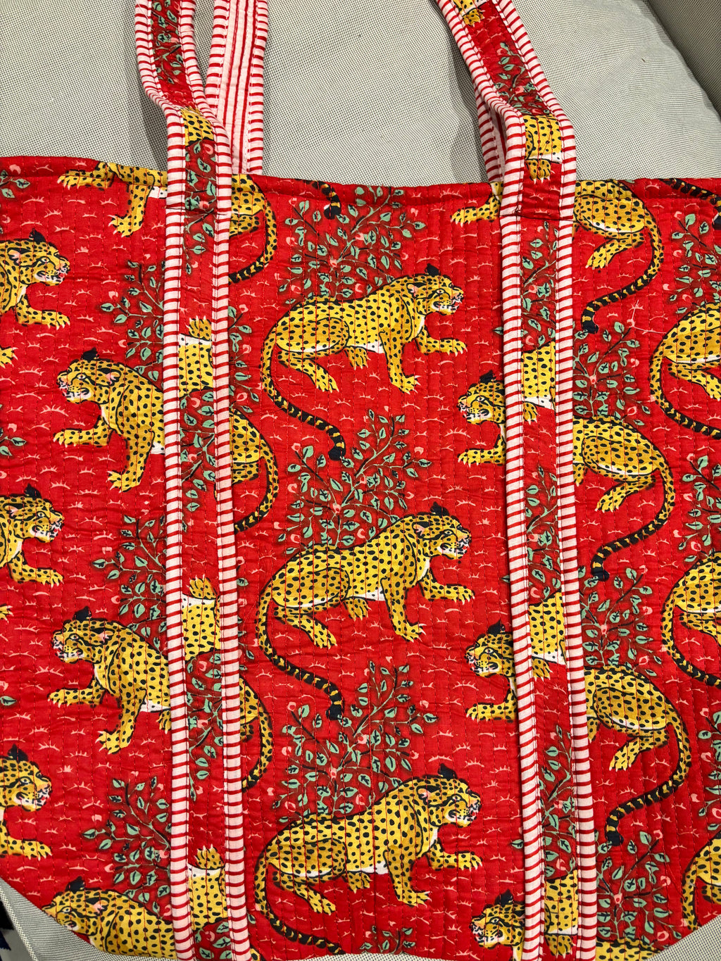 Cotton quilted tote bag