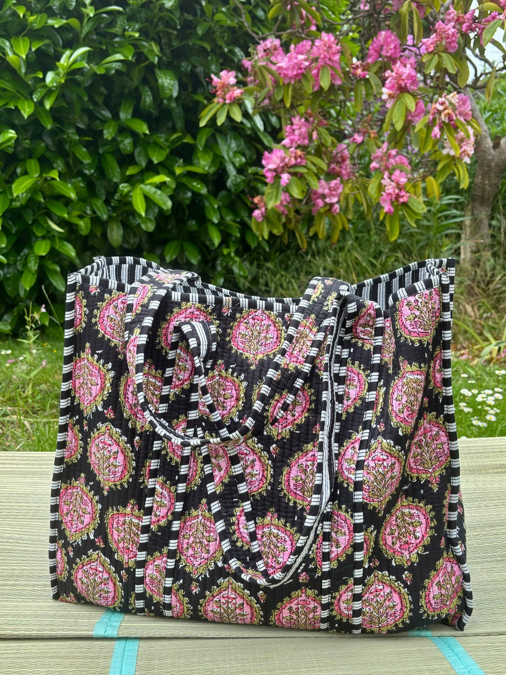 Cotton quilted tote bag