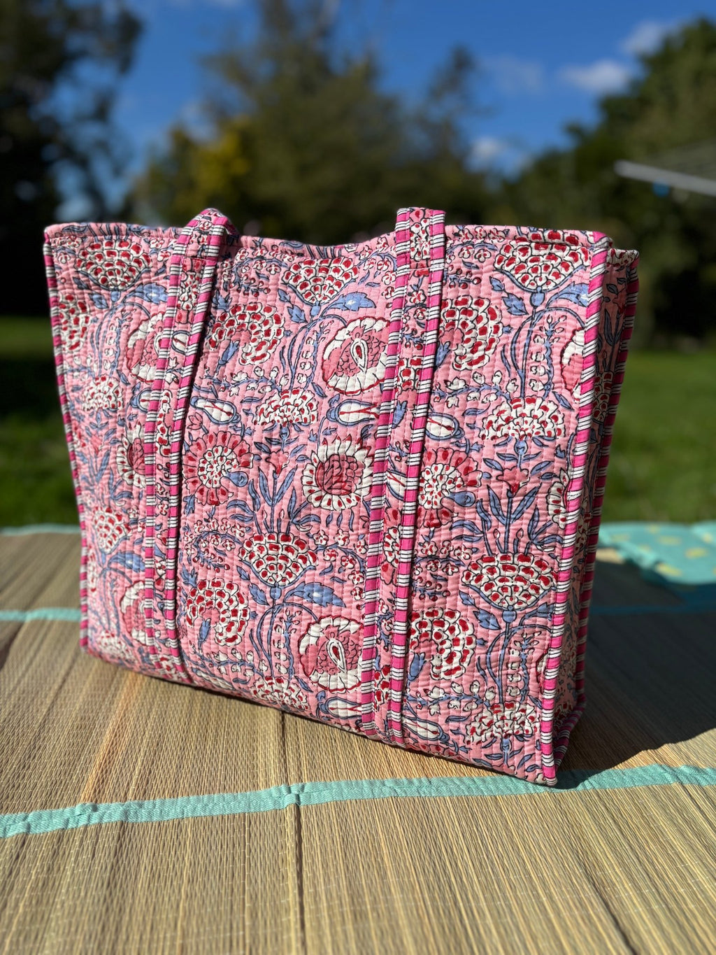 Cotton quilted tote bag