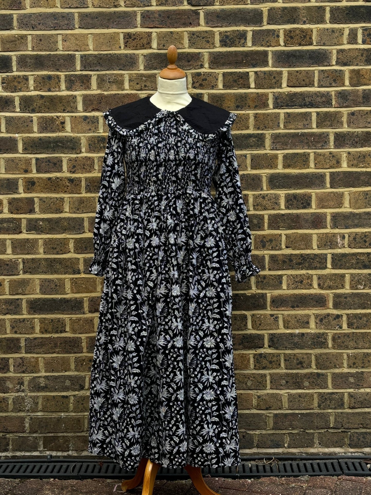 Black and White Buta Evie Dress