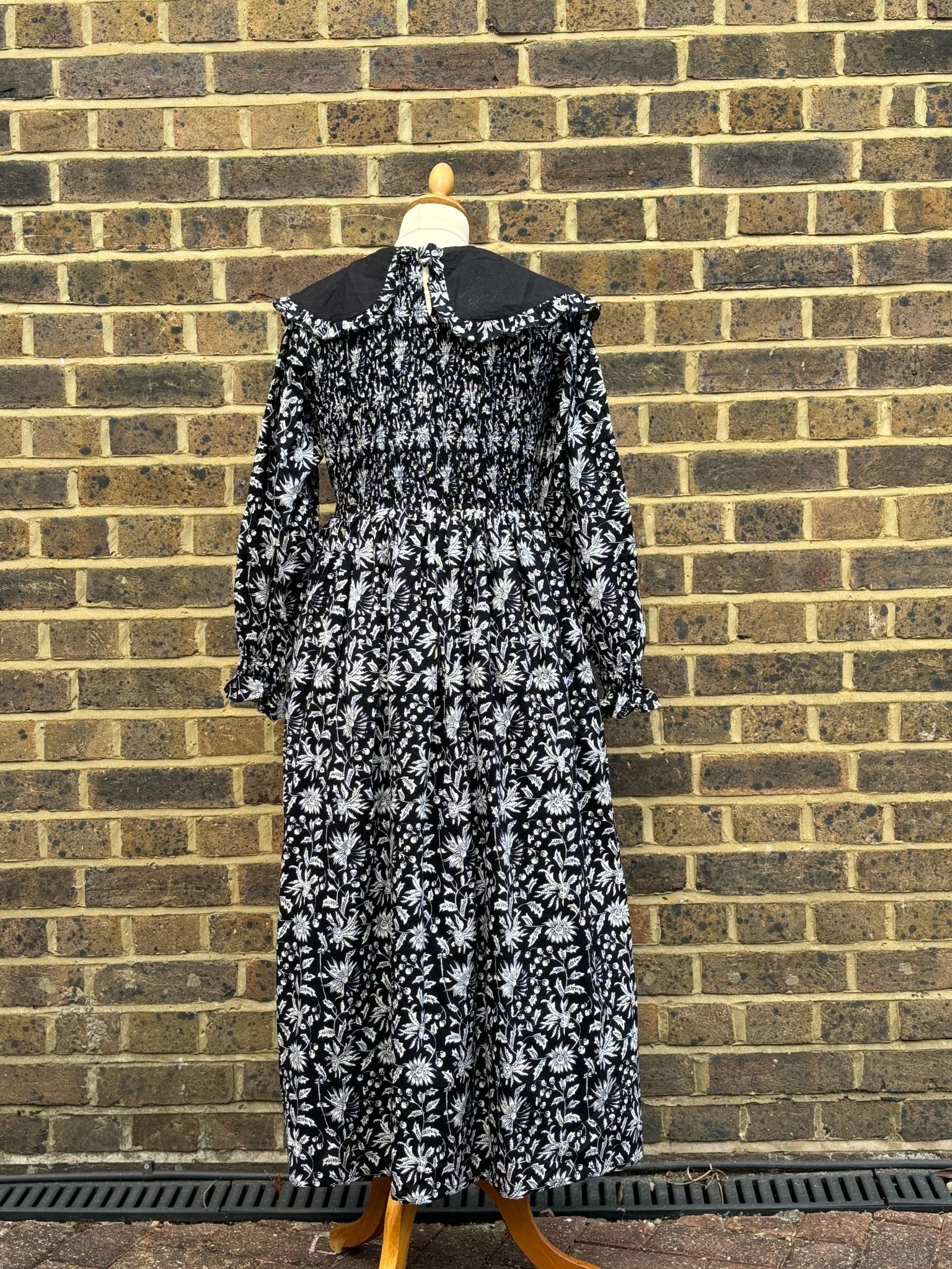Black and White Buta Evie Dress