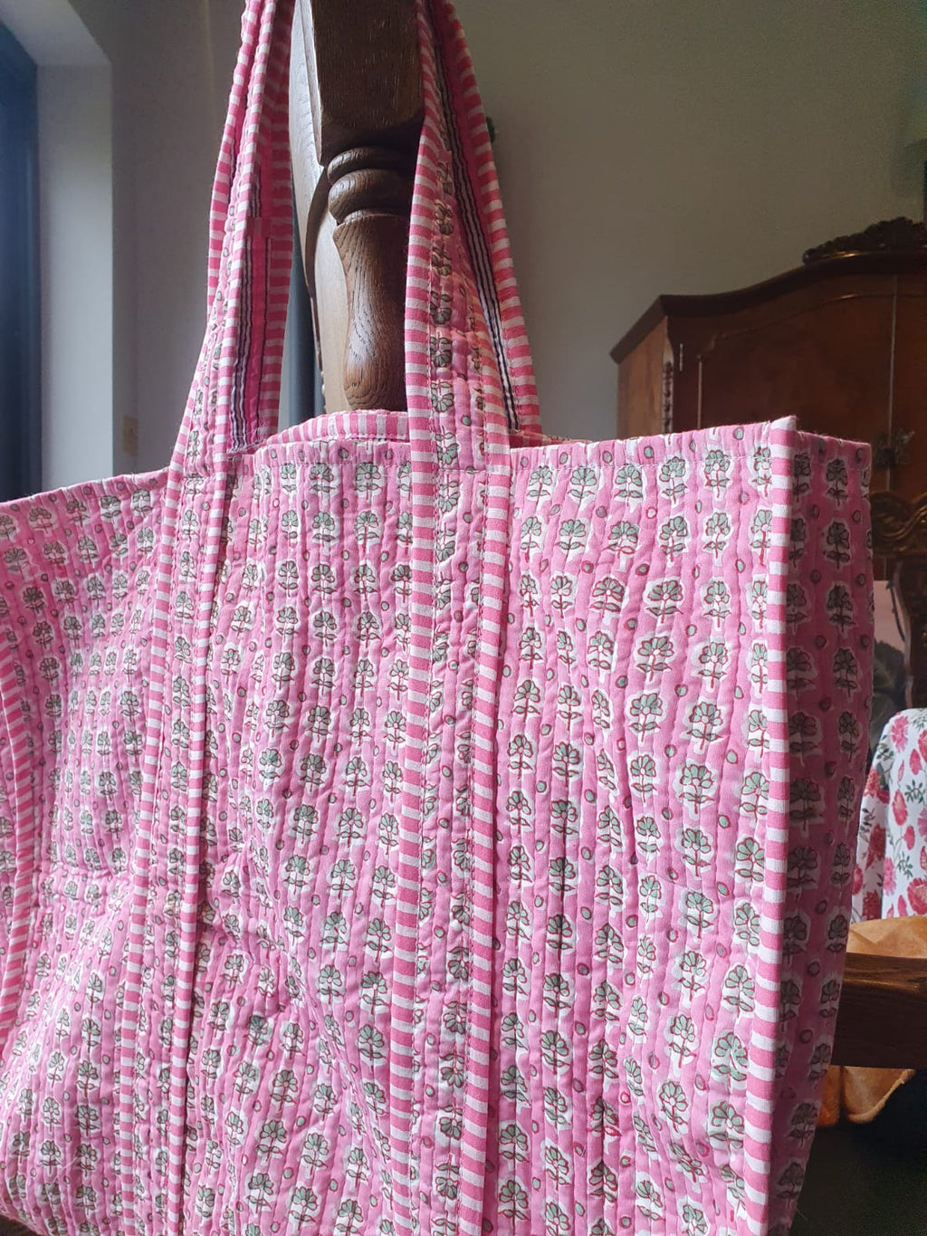 Cotton quilted tote bag
