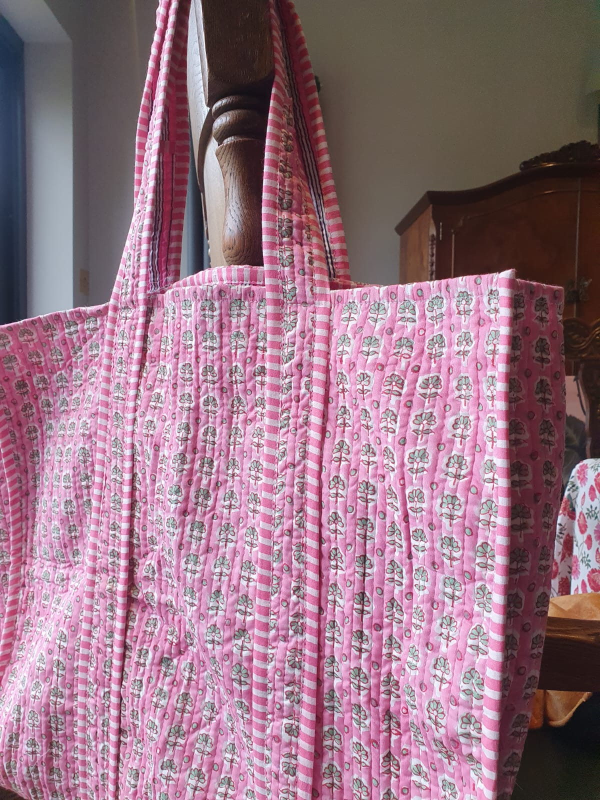 Cotton quilted tote bag