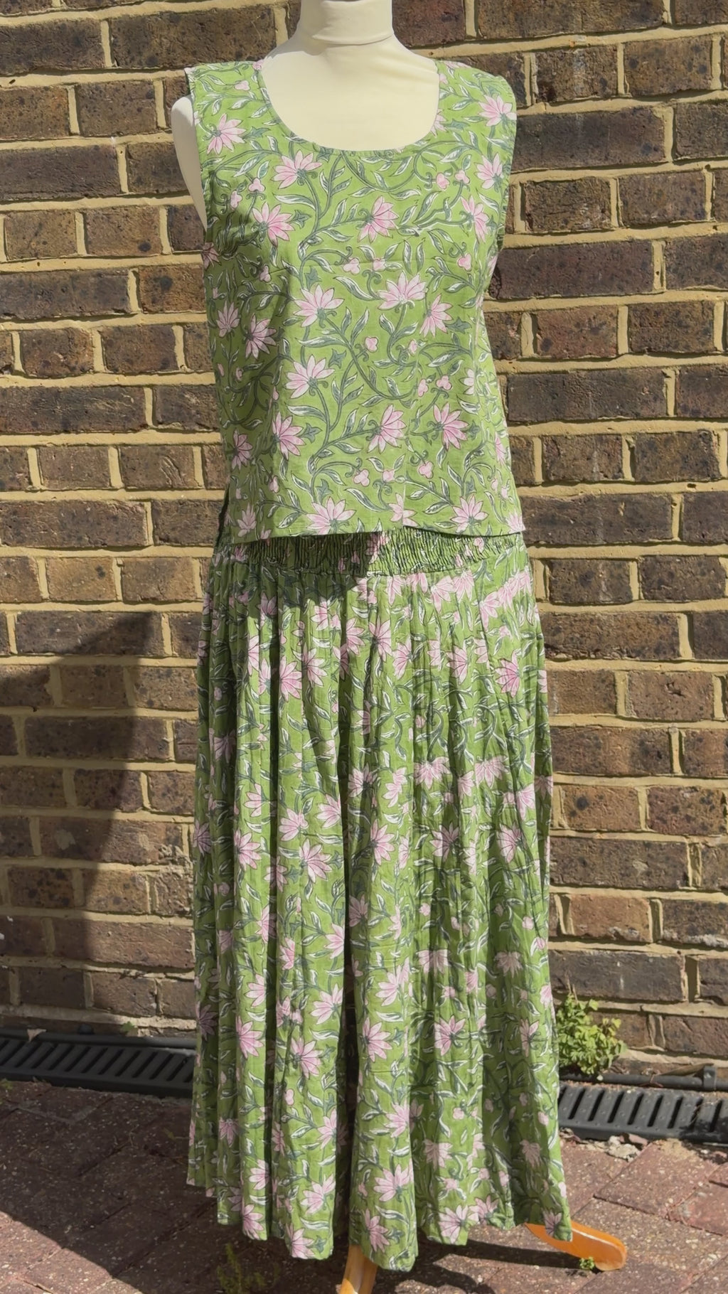 Daisy Skirt Floral Block Print